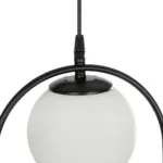 GloboStar® FLASHO 201-0111 Vintage Κρεμαστό Φωτιστικό Οροφής Ράγα Τρίφωτο 3 x E27 IP20 Μαύρο Μέταλλο με Γαλακτερό Γυαλί - Μ50 x Π25 x Υ70cm - Image 6