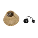 GloboStar® GLARO 201-0112 Vintage Κρεμαστό Φωτιστικό Καμπάνα Μονόφωτο 1 x E27 IP20 Μαύρο Μέταλλο με Μπεζ Σχοινί - Μ30 x Π30 x Υ70cm - Image 10