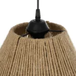 GloboStar® GLARO 201-0112 Vintage Κρεμαστό Φωτιστικό Καμπάνα Μονόφωτο 1 x E27 IP20 Μαύρο Μέταλλο με Μπεζ Σχοινί - Μ30 x Π30 x Υ70cm - Image 8
