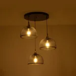 GloboStar® FLICKA 201-0113 Vintage Κρεμαστό Φωτιστικό Πλέγμα Τρίφωτο 3 x E27 IP20 Μαύρο Μέταλλο- Μ40 x Π40 x Υ70cm - Image 2