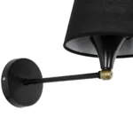 GLOBOSTAR® BLAKI 201-0115 Μοντέρνο Φωτιστικό Τοίχου - Απλίκα με Ντουί 1 x E27 AC 220-240V IP20 - Μαύρο - Μ40 x Π15 x Υ20cm - Image 6