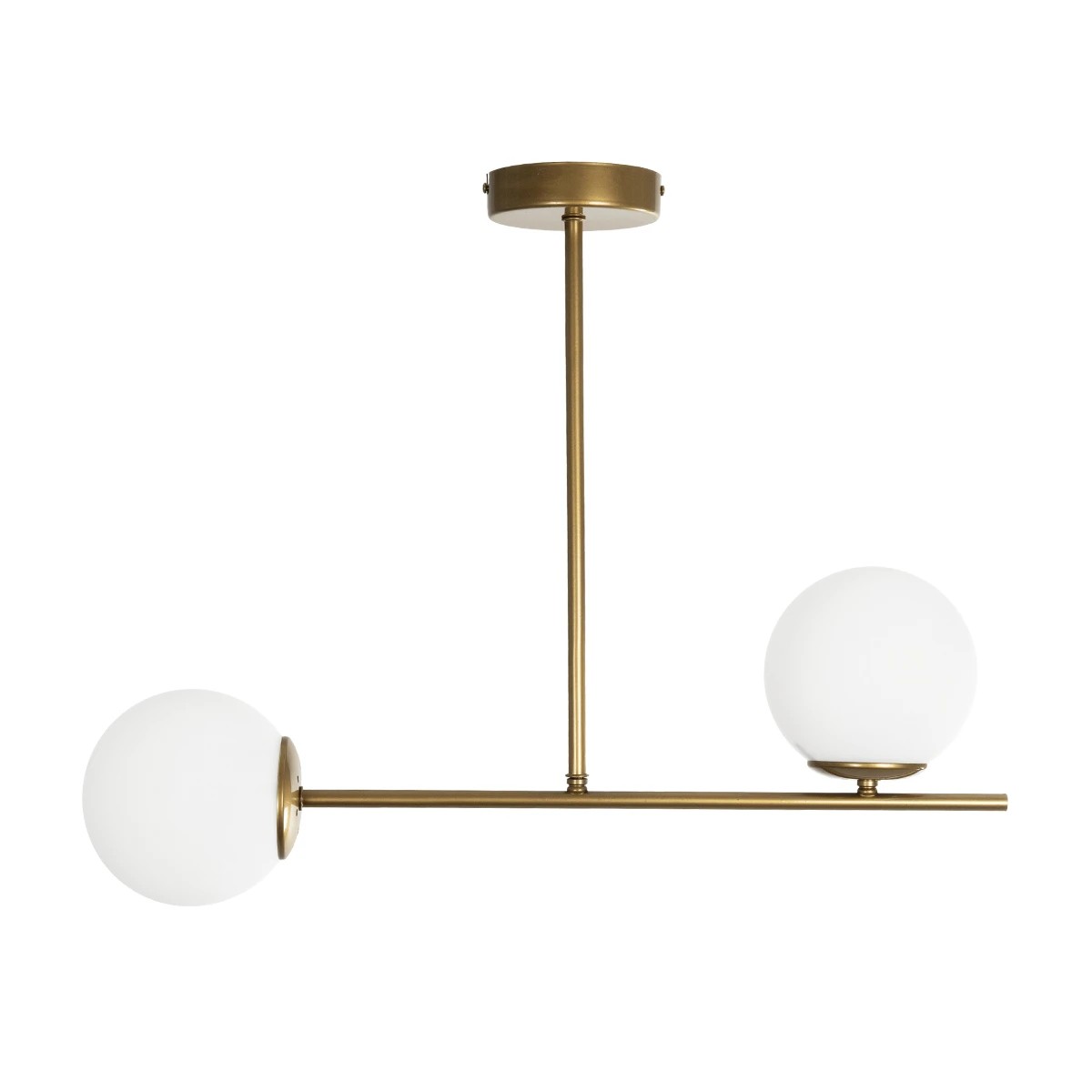 GLOBOSTAR® GLOBUS 201-0119 Μοντέρνο Φωτιστικό Οροφής με Ντουί 2 x E27 AC 220-240V IP20 - Χρυσό & Λευκό - Μ65 x Π15 x Υ623cm - Image 3