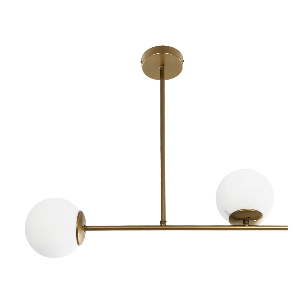 GLOBOSTAR® GLOBUS 201-0119 Μοντέρνο Φωτιστικό Οροφής με Ντουί 2 x E27 AC 220-240V IP20 - Χρυσό & Λευκό - Μ65 x Π15 x Υ623cm - Image 4