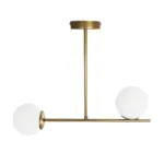 GLOBOSTAR® GLOBUS 201-0119 Μοντέρνο Φωτιστικό Οροφής με Ντουί 2 x E27 AC 220-240V IP20 - Χρυσό & Λευκό - Μ65 x Π15 x Υ623cm - Image 5