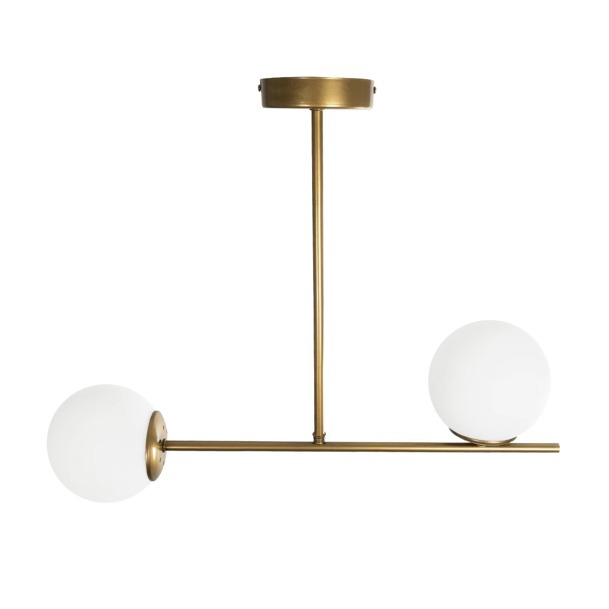 GLOBOSTAR® GLOBUS 201-0119 Μοντέρνο Φωτιστικό Οροφής με Ντουί 2 x E27 AC 220-240V IP20 - Χρυσό & Λευκό - Μ65 x Π15 x Υ623cm - Image 5