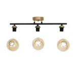 GLOBOSTAR® RADIUS 201-0122 Vintage Φωτιστικό Οροφής με Ντουί 3 x E27 AC 220-240V IP20 - Χρυσό, Μαύρο & Διάφανο- Μ60 x Π13 x Υ16cm - Image 8