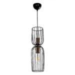 GLOBOSTAR® LAVERA 201-0024 Vintage Κρεμαστό Φωτιστικό Οροφής με Ντουί 1 x E27 AC 220-240V IP20 - Χρυσό & Λευκό - Μ14 x Π14 x Υ44cm - Image 3