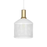 GLOBOSTAR® NETO 201-0129 Μοντέρνο Κρεμαστό Φωτιστικό Οροφής με Ντουί 1 x E27 AC 220-240V IP20 - Χρυσό & Λευκό - Μ18 x Π18 x Υ70cm - Image 3
