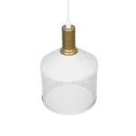 GLOBOSTAR® NETO 201-0129 Μοντέρνο Κρεμαστό Φωτιστικό Οροφής με Ντουί 1 x E27 AC 220-240V IP20 - Χρυσό & Λευκό - Μ18 x Π18 x Υ70cm - Image 5