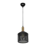 GLOBOSTAR® NETO 201-0130 Μοντέρνο Κρεμαστό Φωτιστικό Οροφής με Ντουί 1 x E27 AC 220-240V IP20 - Χρυσό & Μαύρο - Μ18 x Π18 x Υ70cm - Image 2