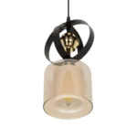 GLOBOSTAR® ZENIA 201-0134 Vintage Κρεμαστό Φωτιστικό Οροφής με Ντουί 1 x E27 AC 220-240V IP20 - Μαύρο - Μ16 x Π16 x Υ70cm - Image 4