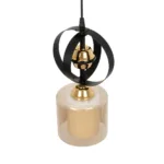 GLOBOSTAR® ZENIA 201-0134 Vintage Κρεμαστό Φωτιστικό Οροφής με Ντουί 1 x E27 AC 220-240V IP20 - Μαύρο - Μ16 x Π16 x Υ70cm - Image 5