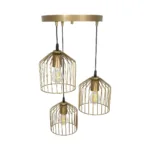 GLOBOSTAR® FLIXIO 201-0138 Vintage Κρεμαστό Φωτιστικό Οροφής με Ντουί 3 x E27 AC 220-240V IP20 - Χρυσό - Μ30 x Π30 x Υ70cm - Image 4