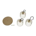 GLOBOSTAR® FLIXIO 201-0138 Vintage Κρεμαστό Φωτιστικό Οροφής με Ντουί 3 x E27 AC 220-240V IP20 - Χρυσό - Μ30 x Π30 x Υ70cm - Image 7