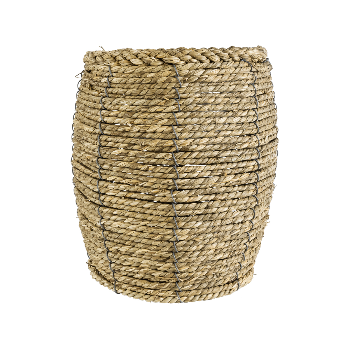 GloboStar® Artificial Garden THASSOS 20295 Διακοσμητικό Πλεκτό Καλάθι - Κασπώ Γλάστρα - Flower Pot Μπεζ Φ18 x Υ24cm - Image 3