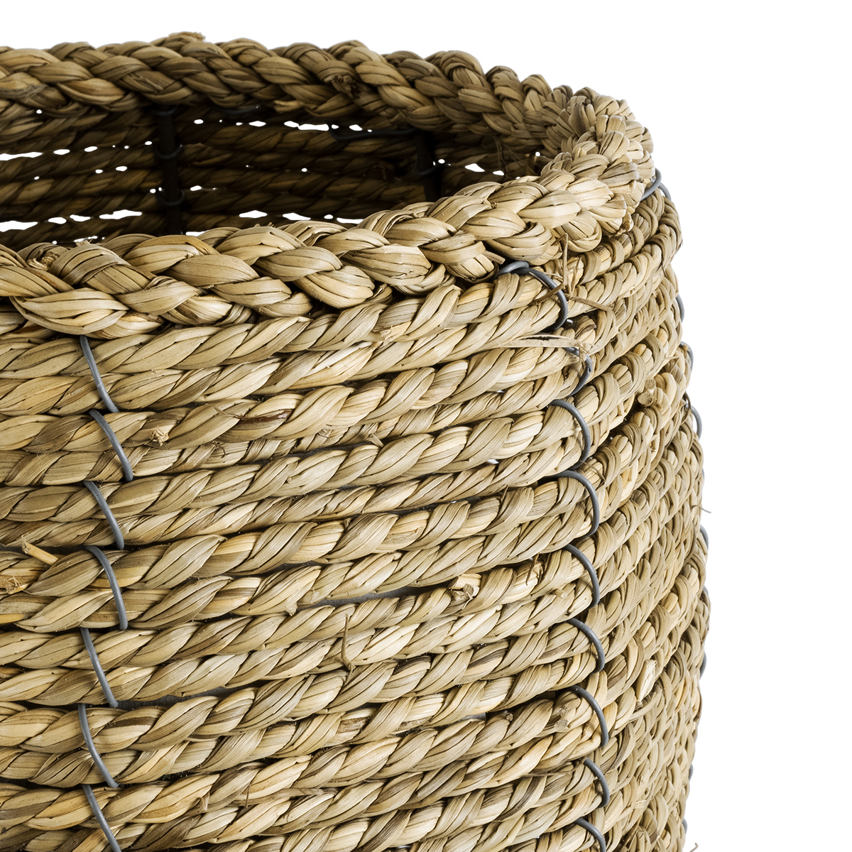 GloboStar® Artificial Garden THASSOS 20295 Διακοσμητικό Πλεκτό Καλάθι - Κασπώ Γλάστρα - Flower Pot Μπεζ Φ18 x Υ24cm - Image 4