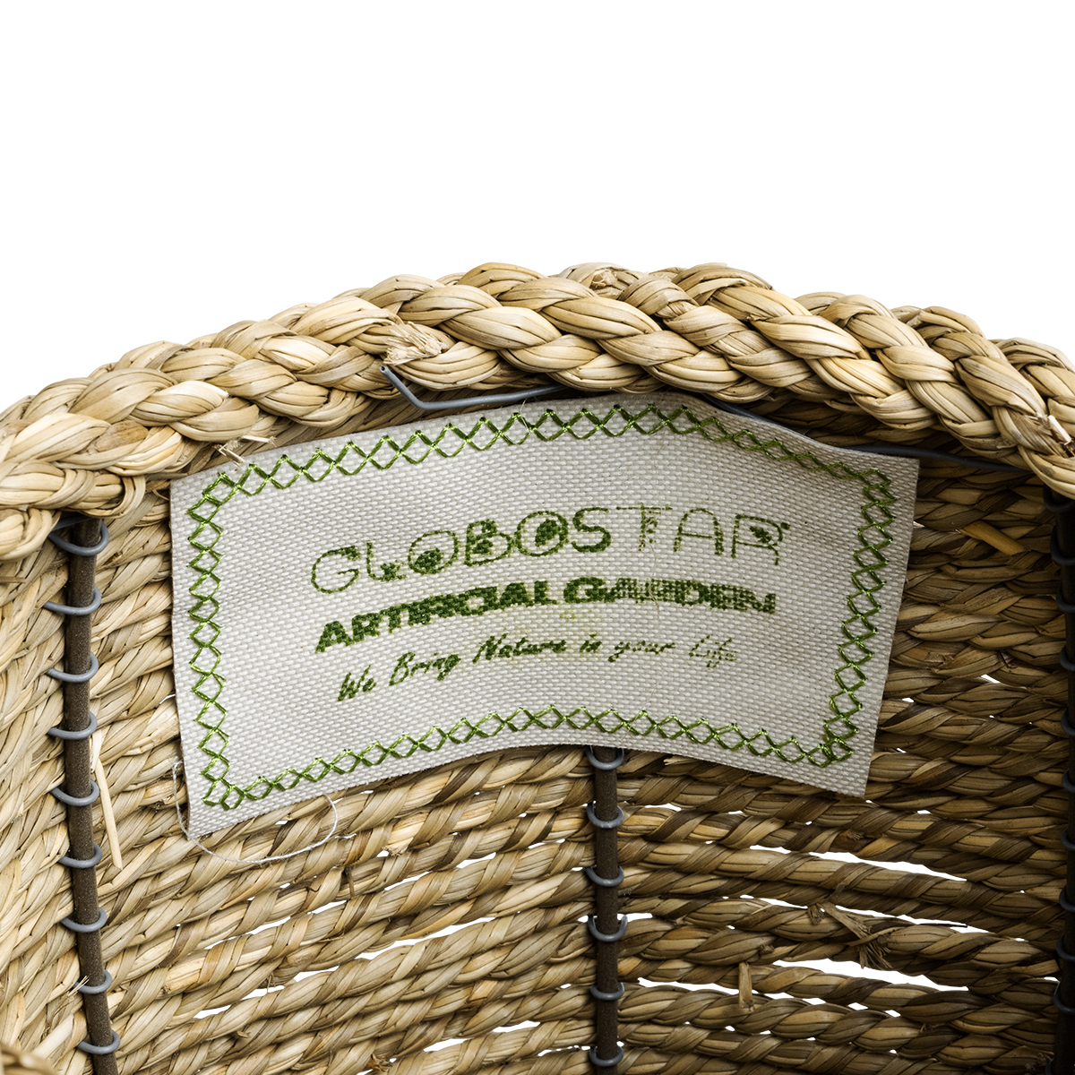 GloboStar® Artificial Garden THASSOS 20295 Διακοσμητικό Πλεκτό Καλάθι - Κασπώ Γλάστρα - Flower Pot Μπεζ Φ18 x Υ24cm - Image 5