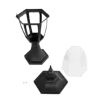 GloboStar® ENGLAND 202-0009 Vintage Επιδαπέδιο Φωτιστικό Φαναράκι Μονόφωτο 1 x E27 IP44 Μαύρο Πλαστικό - Μ20 x Π20 x Υ45cm - Image 8
