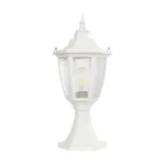 GloboStar® ENGLAND 202-0010 Vintage Επιδαπέδιο Φωτιστικό Φαναράκι Μονόφωτο 1 x E27 IP44 Λευκό Πλαστικό - Μ20 x Π20 x Υ45cm - Image 3