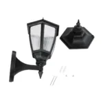 GloboStar® ENGLAND 202-0011 Vintage Επιτοίχιο Φωτιστικό Φαναράκι Μονόφωτο 1 x E27 IP44 Μαύρο Πλαστικό - Μ20 x Π20 x Υ30cm - Image 7