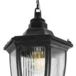 GloboStar® ENGLAND 202-0013 Vintage Κρεμαστό Φωτιστικό Φαναράκι Μονόφωτο 1 x E27 IP44 Μαύρο Πλαστικό - Μ20 x Π20 x Υ55cm - Image 6