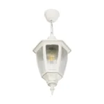 GloboStar® ENGLAND 202-0014 Vintage Κρεμαστό Φωτιστικό Φαναράκι Μονόφωτο 1 x E27 IP44 Λευκό Πλαστικό - Μ20 x Π20 x Υ55cm - Image 4