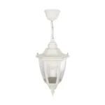 GloboStar® ENGLAND 202-0014 Vintage Κρεμαστό Φωτιστικό Φαναράκι Μονόφωτο 1 x E27 IP44 Λευκό Πλαστικό - Μ20 x Π20 x Υ55cm - Image 5
