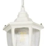 GloboStar® ENGLAND 202-0014 Vintage Κρεμαστό Φωτιστικό Φαναράκι Μονόφωτο 1 x E27 IP44 Λευκό Πλαστικό - Μ20 x Π20 x Υ55cm - Image 6