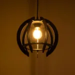 GloboStar® VIVIDUS 202-0028 Μοντέρνο Κρεμαστό Φωτιστικό Ανάρτηση Μονόφωτο 1 x E27 IP20 Μαύρο & Διάφανο Πλαστικό - Μ30 x Π30 x Υ70cm - Image 2