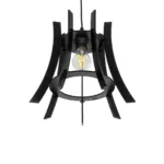 GloboStar® VIVIDUS 202-0029 Μοντέρνο Κρεμαστό Φωτιστικό Ανάρτηση Μονόφωτο 1 x E27 IP20 Μαύρο & Διάφανο Πλαστικό - Μ30 x Π30 x Υ70cm - Image 5