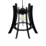 GloboStar® VIVIDUS 202-0029 Μοντέρνο Κρεμαστό Φωτιστικό Ανάρτηση Μονόφωτο 1 x E27 IP20 Μαύρο & Διάφανο Πλαστικό - Μ30 x Π30 x Υ70cm - Image 6