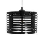 GloboStar® DOMINIC 202-0030 Μοντέρνο Κρεμαστό Φωτιστικό Καπέλο Μονόφωτο 1 x E27 IP20 Μαύρο Πλαστικό - Μ30 x Π30 x Υ70cm - Image 4