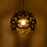 GloboStar® DOMINIC 202-0031 Μοντέρνο Κρεμαστό Φωτιστικό Καπέλο Μονόφωτο 1 x E27 IP20 Μαύρο Πλαστικό - Μ30 x Π30 x Υ70cm - Image 2