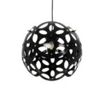 GloboStar® DOMINIC 202-0031 Μοντέρνο Κρεμαστό Φωτιστικό Καπέλο Μονόφωτο 1 x E27 IP20 Μαύρο Πλαστικό - Μ30 x Π30 x Υ70cm - Image 5