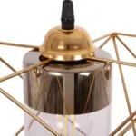GloboStar® PLEX 202-0036 Μοντέρνο Κρεμαστό Φωτιστικό Πλέγμα Τρίφωτο 3 x E27 IP20 Χρυσό Μέταλλο με Διάφανο Γυαλί - Μ55 x Π20 x Υ70cm - Image 7