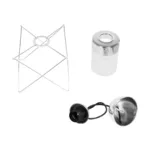 GloboStar® PLEX 202-0038 Μοντέρνο Κρεμαστό Φωτιστικό Πλέγμα Μονόφωτο 1 x E27 IP20 Ασημί Μέταλλο με Διάφανο Γυαλί - Μ20 x Π20 x Υ70cm - Image 10