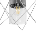 GloboStar® PLEX 202-0038 Μοντέρνο Κρεμαστό Φωτιστικό Πλέγμα Μονόφωτο 1 x E27 IP20 Ασημί Μέταλλο με Διάφανο Γυαλί - Μ20 x Π20 x Υ70cm - Image 8