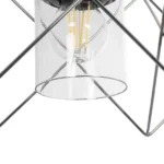 GloboStar® PLEX 202-0039 Μοντέρνο Κρεμαστό Φωτιστικό Πλέγμα Τρίφωτο 3 x E27 IP20 Ασημί Μέταλλο με Διάφανο Γυαλί - Μ55 x Π20 x Υ70cm - Image 8