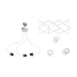 GloboStar® PLEX 202-0039 Μοντέρνο Κρεμαστό Φωτιστικό Πλέγμα Τρίφωτο 3 x E27 IP20 Ασημί Μέταλλο με Διάφανο Γυαλί - Μ55 x Π20 x Υ70cm - Image 9