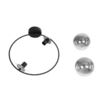 GloboStar® CITY 202-0040 Μοντέρνο Φωτιστικό Οροφής Μπάλα Δίφωτο 2 x E27 IP20 Μαύρο Μέταλλο με Διάφανο Γυαλί - Μ45 x Π15 x Υ55cm - Image 8