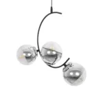 GloboStar® CITY 202-0041 Μοντέρνο Κρεμαστό Φωτιστικό Μπάλα Τρίφωτο 3 x E27 IP20 Μαύρο Μέταλλο με Διάφανο Γυαλί - Μ45 x Π15 x Υ55cm - Image 4