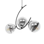 GloboStar® CITY 202-0041 Μοντέρνο Κρεμαστό Φωτιστικό Μπάλα Τρίφωτο 3 x E27 IP20 Μαύρο Μέταλλο με Διάφανο Γυαλί - Μ45 x Π15 x Υ55cm - Image 5
