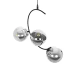 GloboStar® CITY 202-0041 Μοντέρνο Κρεμαστό Φωτιστικό Μπάλα Τρίφωτο 3 x E27 IP20 Μαύρο Μέταλλο με Διάφανο Γυαλί - Μ45 x Π15 x Υ55cm - Image 6