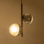 GloboStar® CITY 202-0042 Μοντέρνο Κρεμαστό Φωτιστικό Μπάλα Δίφωτο 2 x E27 IP20 Μαύρο Μέταλλο με Διάφανο Γυαλί - Μ40 x Π40 x Υ80cm - Image 2