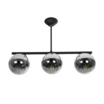 GloboStar® CITY 202-0043 Μοντέρνο Κρεμαστό Φωτιστικό Μπάλα Τρίφωτο 3 x E27 IP20 Μαύρο Μέταλλο με Διάφανο Γυαλί - Μ55 x Π15 x Υ43cm - Image 4