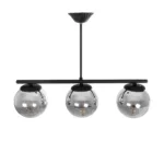 GloboStar® CITY 202-0043 Μοντέρνο Κρεμαστό Φωτιστικό Μπάλα Τρίφωτο 3 x E27 IP20 Μαύρο Μέταλλο με Διάφανο Γυαλί - Μ55 x Π15 x Υ43cm - Image 5