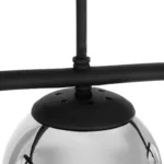 GloboStar® CITY 202-0043 Μοντέρνο Κρεμαστό Φωτιστικό Μπάλα Τρίφωτο 3 x E27 IP20 Μαύρο Μέταλλο με Διάφανο Γυαλί - Μ55 x Π15 x Υ43cm - Image 7