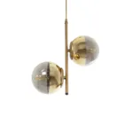 GloboStar® CITY 202-0044 Μοντέρνο Κρεμαστό Φωτιστικό Μπάλα Δίφωτο 2 x E27 IP20 Χρυσό Μέταλλο με Διάφανο Γυαλί - Μ40 x Π40 x Υ80cm - Image 5