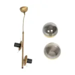 GloboStar® CITY 202-0044 Μοντέρνο Κρεμαστό Φωτιστικό Μπάλα Δίφωτο 2 x E27 IP20 Χρυσό Μέταλλο με Διάφανο Γυαλί - Μ40 x Π40 x Υ80cm - Image 9