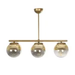 GloboStar® CITY 202-0045 Μοντέρνο Κρεμαστό Φωτιστικό Μπάλα Τρίφωτο 3 x E27 IP20 Χρυσό Μέταλλο με Διάφανο Γυαλί - Μ55 x Π15 x Υ43cm - Image 3